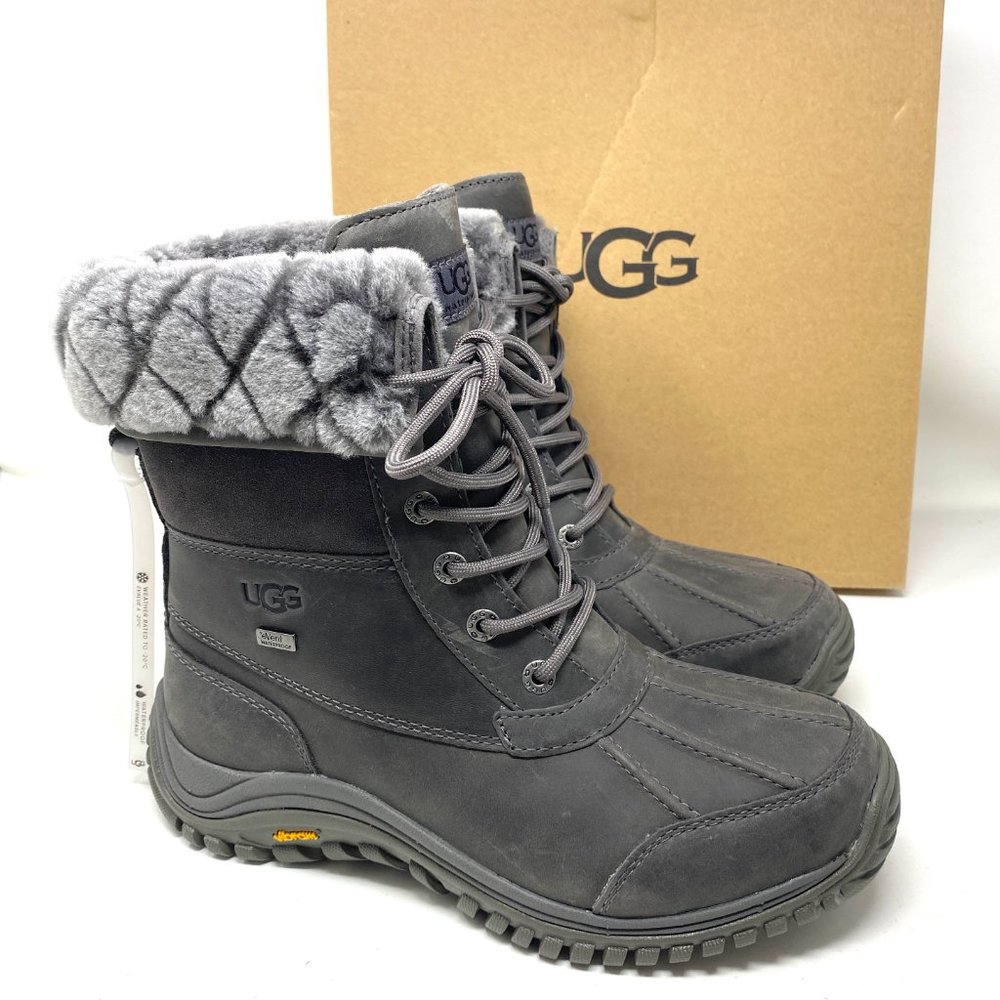 UGG Adirondack  2 Luxe Quilt Grey Leather Women’s - Picture 5 of 10